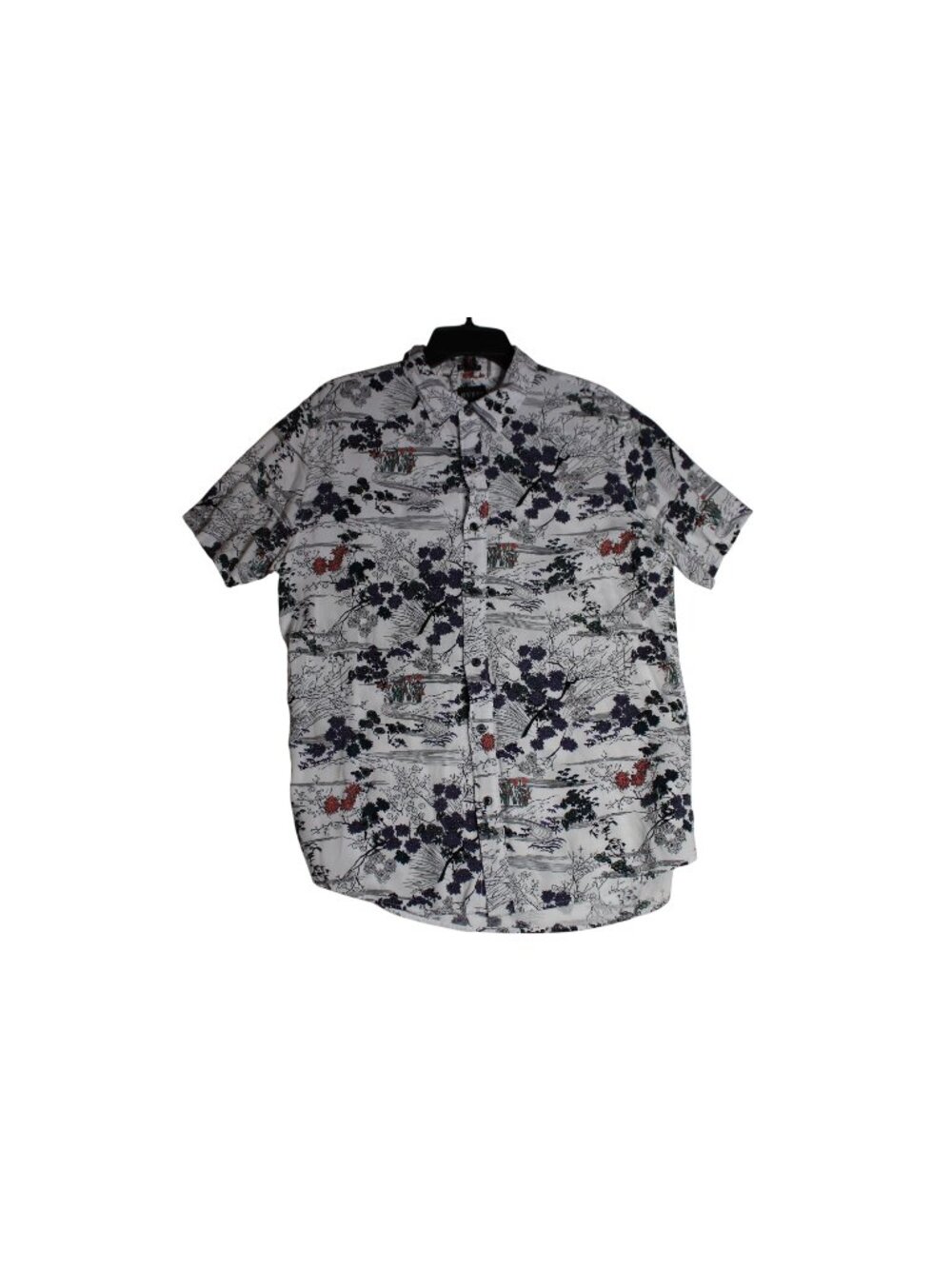 Guess Short Sleeve Hawaiian Floral Button Down Shirt Mens Medium